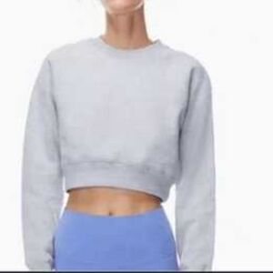 TNA AIRY Fleece Cropped Grey Sweatshirt US M